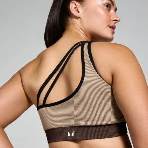 MYPROTEIN MP Damen Contrast Rib Nahtloser Sport-BH – Kaschmir/Espresso*Damen Sports Bras