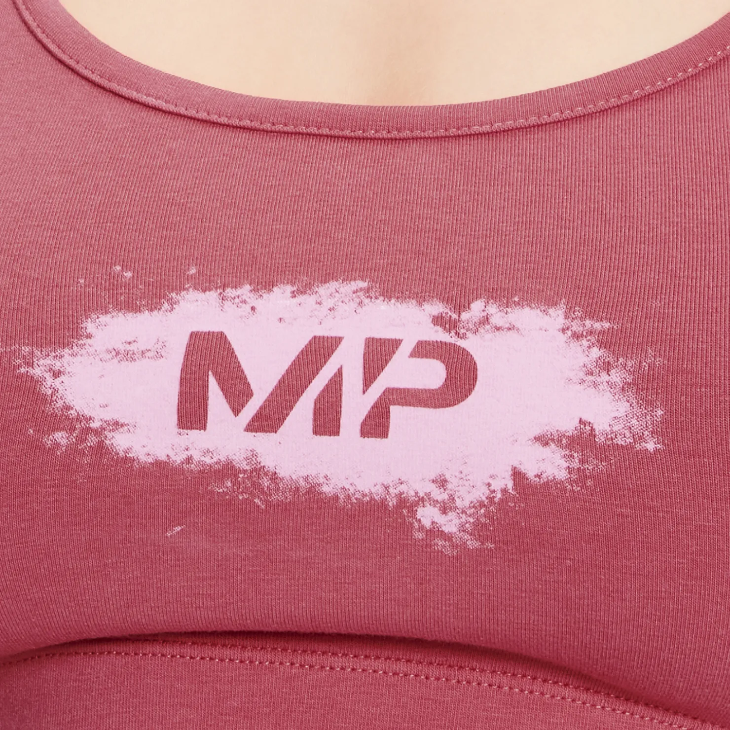 MYPROTEIN MP Damen kreidefarbene Grafik Sport-BH — Berry Pink*Damen Sports Bras