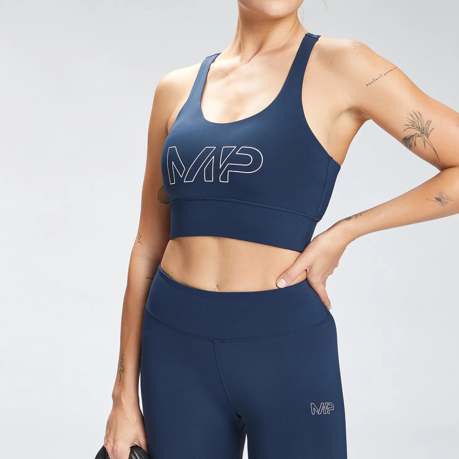 MYPROTEIN MP Damen Repeat Mark-Grafik Training Sport-BH — Petrolblau*Damen Sports Bras