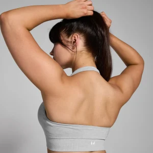 MYPROTEIN MP Damen Tempo Nahtloser Neckholder-BH – Hellgrau*Damen Sports Bras