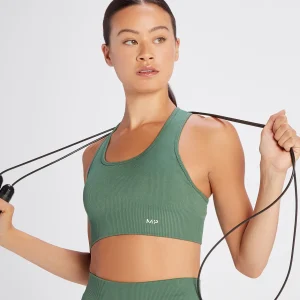 MYPROTEIN MP Damen Tempo Rib Nahtloser BH – Sanftes Kiefergrün*Damen Sports Bras