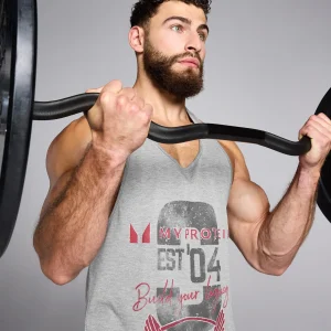 MYPROTEIN MP Herren Origin Stringer-Top mit Grafik Hellgrau*Herren Tanktops | T-Shirts & Tops
