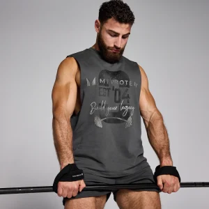 MYPROTEIN MP Herren Origin Top mit Grafik – Verwaschenes Grau*Herren Tanktops | T-Shirts & Tops