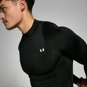 MYPROTEIN MP Herren Training Langarm-Baselayer mit hohem Kragen – Schwarz*Herren Base Layer | T-Shirts & Tops