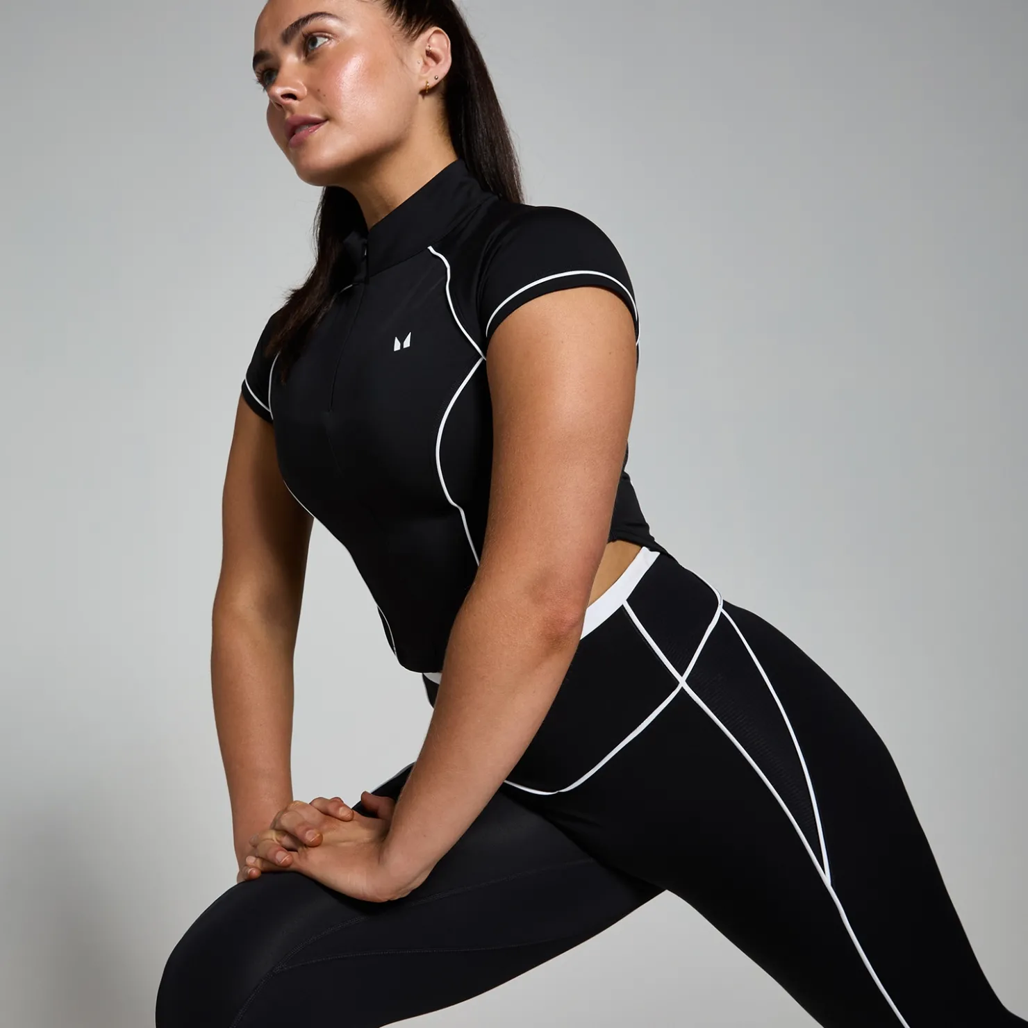 MYPROTEIN MP Tempo Kontrastpaspelierung Top für Damen mit 1/4-Reißverschluss*Damen T-Shirts & Tops